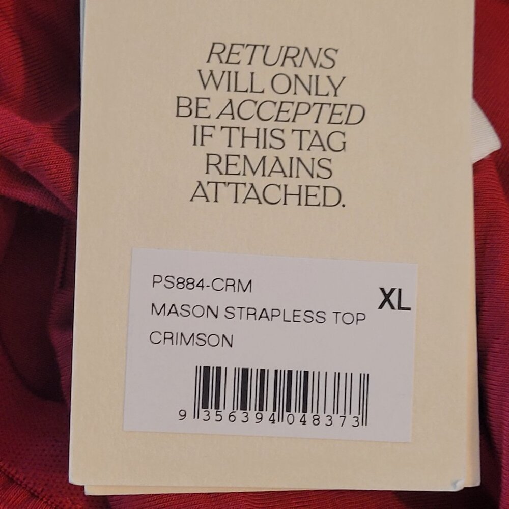 NWT POSSE Women's Mason Strapless Top – Crimson Size XL - Picture 7 of 7